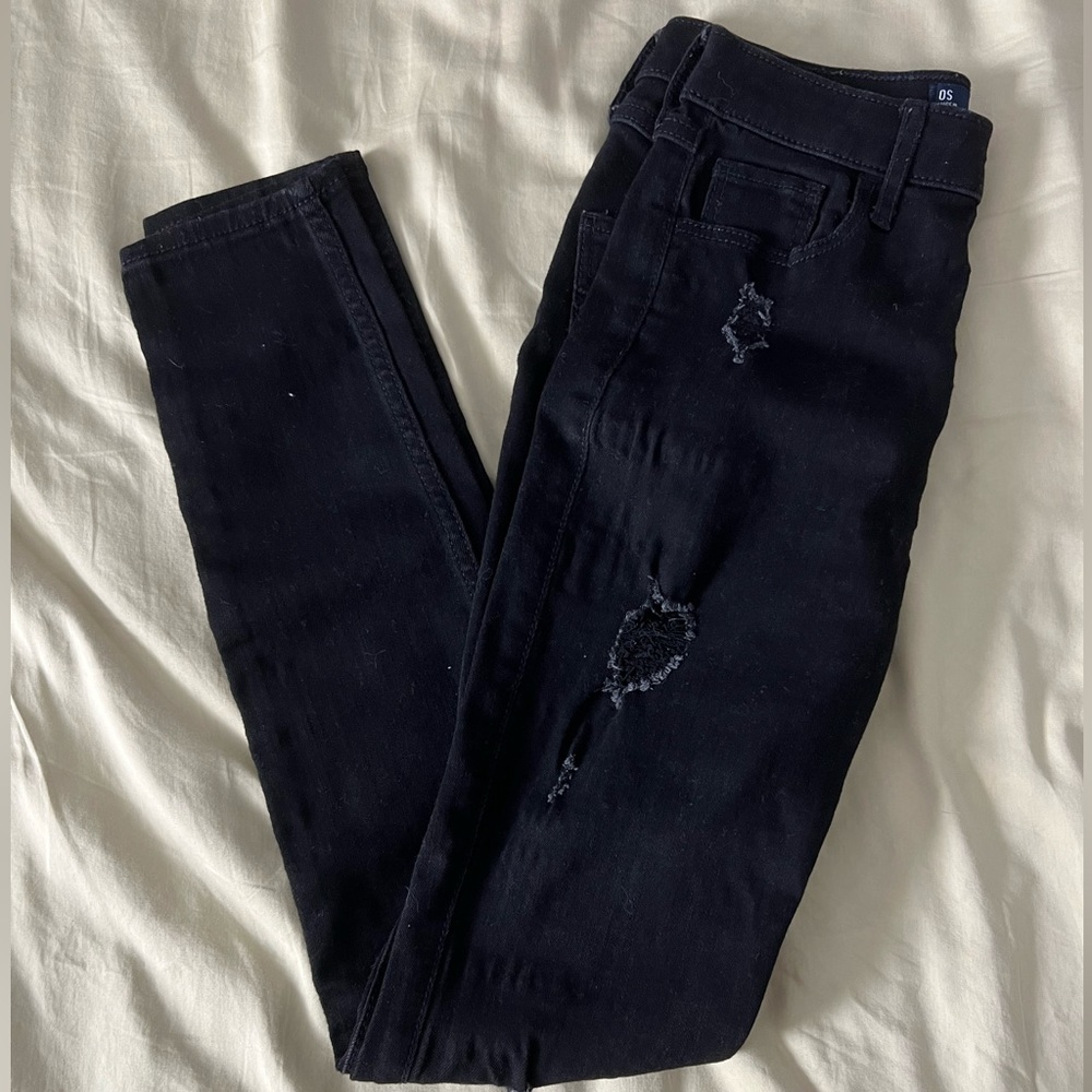 HOLLISTER high rise black super skinny jeans